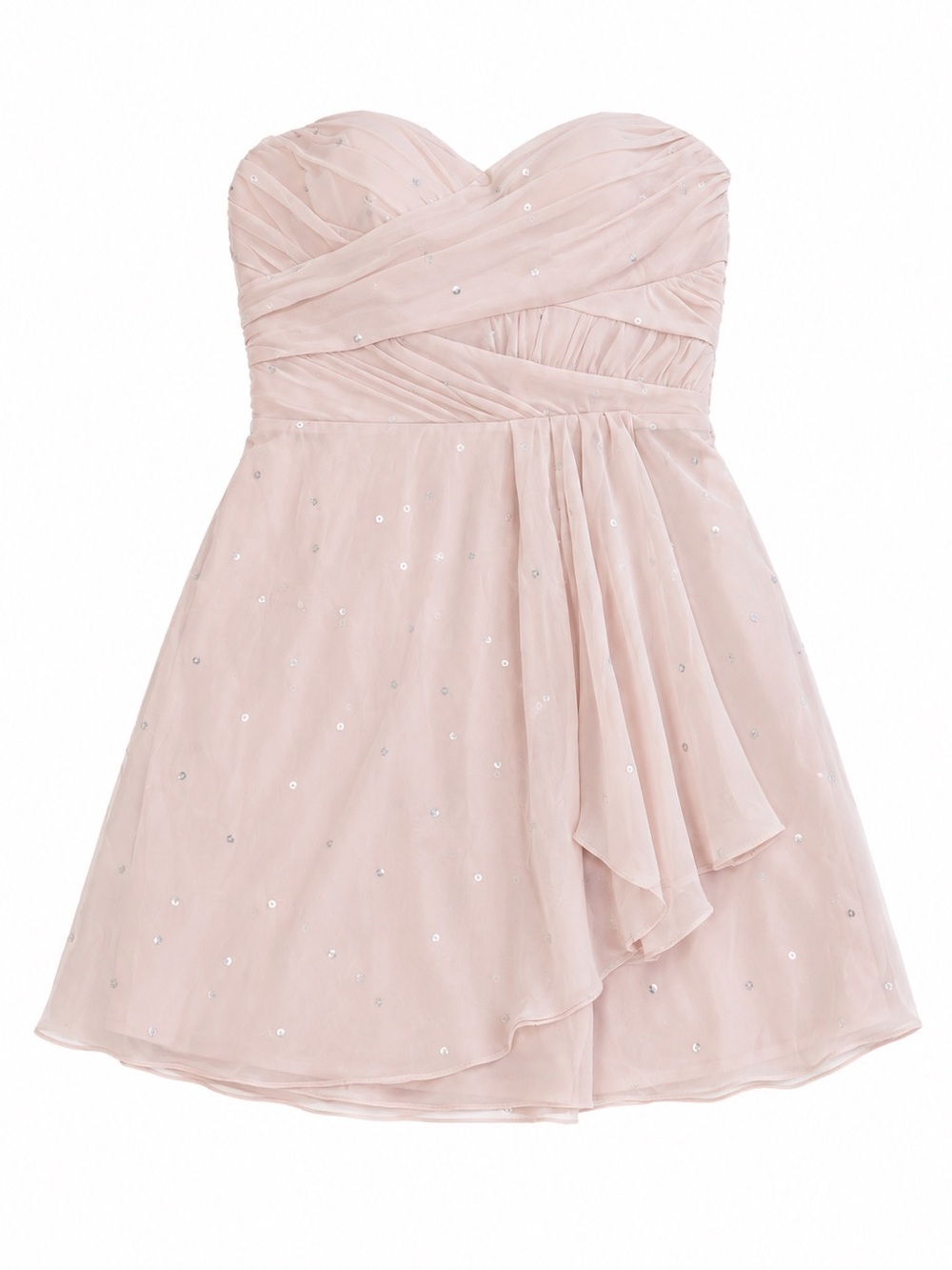 EXPRESS PINK AND SILVER MINI STRAPLESS DRESS